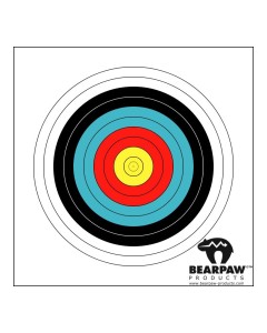 BEARPAW TARGET FACE, WORLD ARCHERY, 10 RINGS, 80 x 80 cm, STANDARD CENTER
